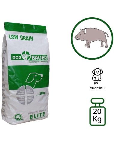 Sacco 20 Kg crocchette ipoallergeniche  per cuccioli al Cinghiale Dogbauer