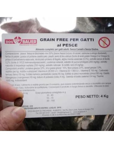 Etichetta crocchette per gatti al pesce senza cereali Dogbauer